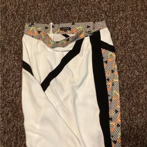 River Island Women’s White Pencil Skirt – Size 16, Geometric Trim,